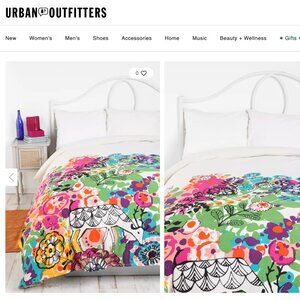 Urban Outfitters Woodland Garden Duvet Queen